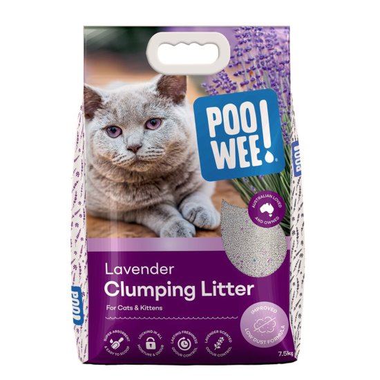 (image for) PooWee Lavender Clumping Litter 7.5kg - Click Image to Close
