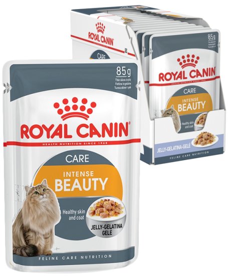(image for) Royal Canin Cat Wet Pouches 12X85G Jelly Intense Beauty - Click Image to Close