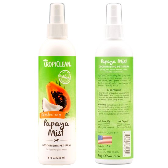 (image for) Tropiclean Deodorizing Pet Spray 236ml Papaya Mist - Click Image to Close