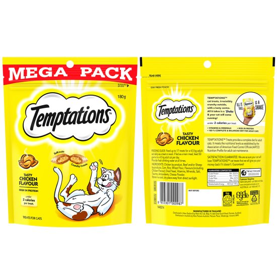(image for) Temptations for Cats Tasty Chicken 180g - Click Image to Close