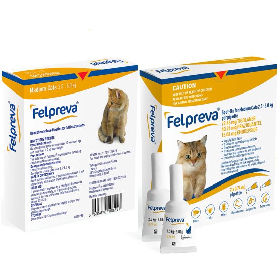 (image for) Felpreva Spot on Cats 2.5-5kg 2pk - Click Image to Close