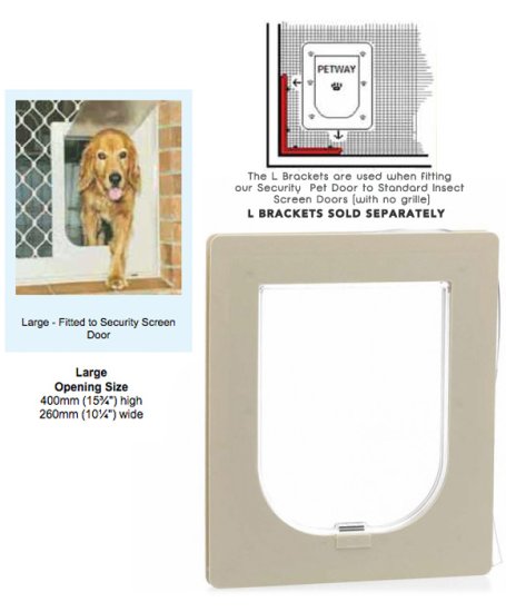 (image for) Petway Security Pet Door Large Stone Beige - Click Image to Close