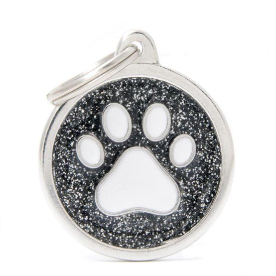 (image for) MYF Tag Shine Circle Paw Black - Click Image to Close