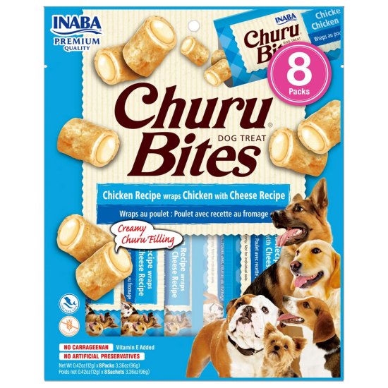 (image for) INABA Dog Churu Bites 8Pack 96g Chicken Cheese - Click Image to Close