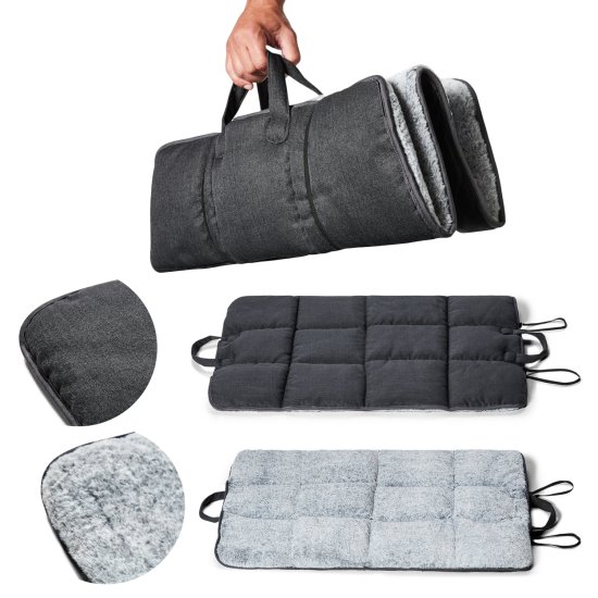 (image for) Snooza Travel Mat 90x66cm Charcole Luxurious Portable - Click Image to Close