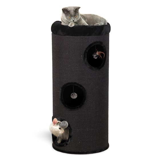 (image for) Cattitude Hideaway Luxe Drum Black - Click Image to Close