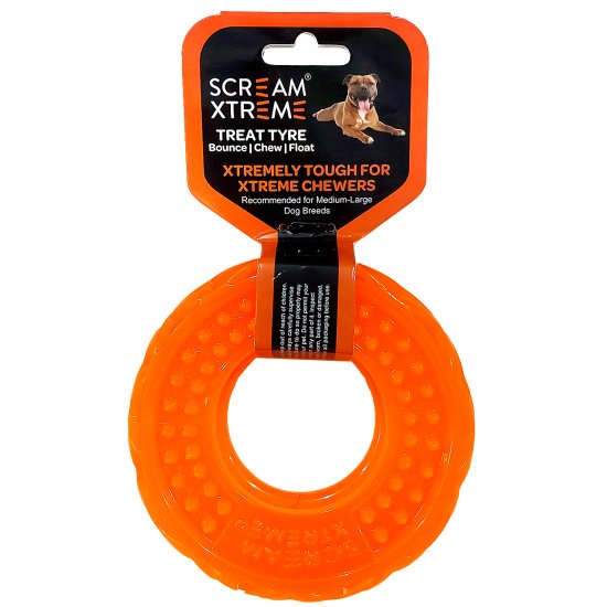 (image for) Scream Treat Tyre Medium Large 13cm Orange - Click Image to Close