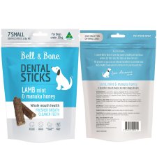 (image for) Bell & Bone Dental Chews 126g 7pk Small upto 10kg Lamb