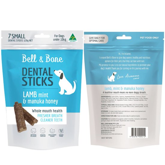 (image for) Bell & Bone Dental Chews 126g 7pk Small upto 10kg Lamb - Click Image to Close