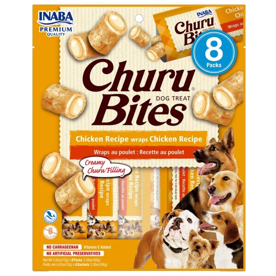 (image for) INABA Dog Churu Bites 8Pack 96g Chicken - Click Image to Close