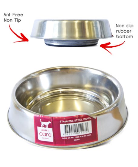 (image for) Allpet Ant Free Stainless Steel Bowl 16OZ - Click Image to Close