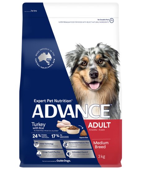 (image for) Advance Dog Adult Medium Turkey 3kg - Click Image to Close