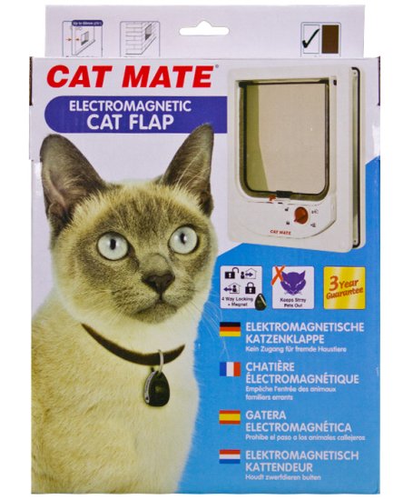 (image for) Petmate Cat Mate Door Electromagnetic 4Way Locking White - Click Image to Close