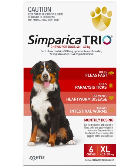 (image for) Simparica Trio 6Pack 40.1-60kg XLarge - Click Image to Close