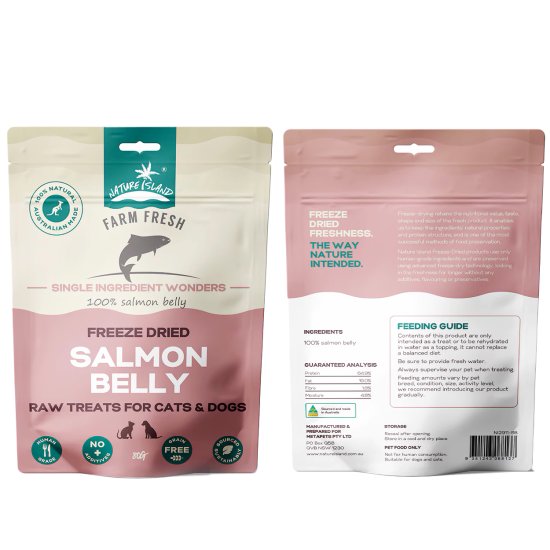 (image for) Nature Island Freeze Dried Treats 80g Salmon Belly - Click Image to Close