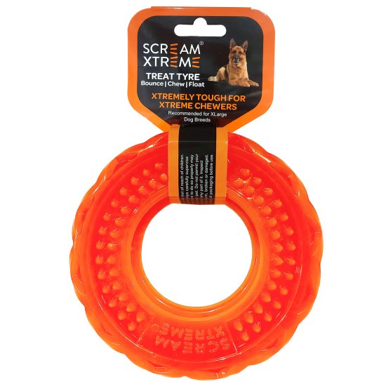 (image for) Scream Treat Tyre Extra Large 17cm Orange - Click Image to Close