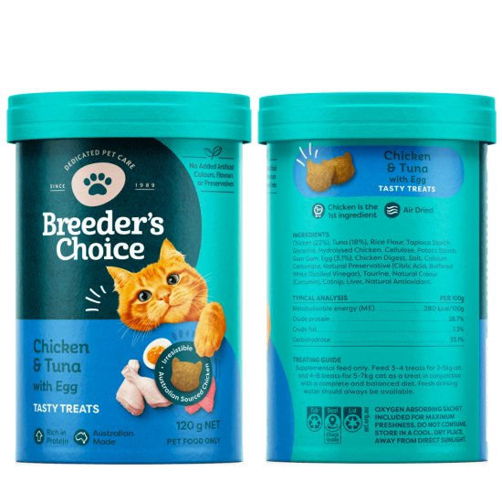 (image for) Breeders Choice Cat Treats 120g Chicken Tuna - Click Image to Close
