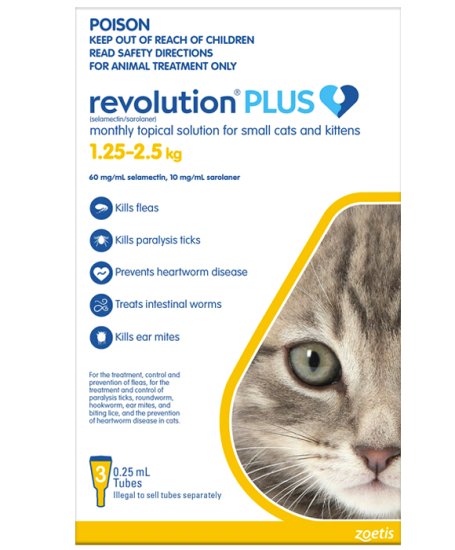 (image for) Revolution Plus for Cats Kitten 1.25-2.5kg 3Pack - Click Image to Close