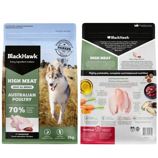 (image for) Black Hawk Dog Food Adult High Meat 2kg Poultry - Click Image to Close