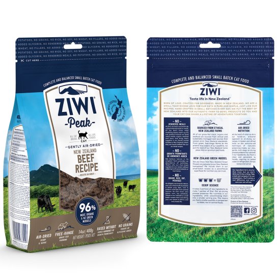 (image for) Ziwi Peak Cat Food Air Dried 400g Beef - Click Image to Close