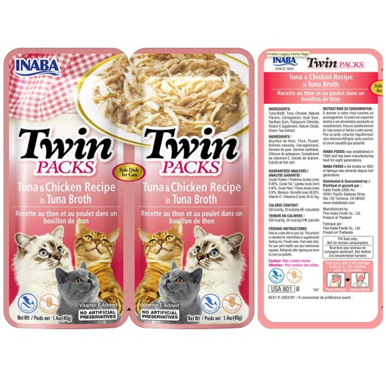 (image for) INABA Cat Twins 2Pack 80g Tuna Chicken - Click Image to Close