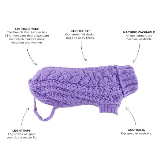 (image for) Huskimo Jumper Knit Lavender 46cm - Click Image to Close