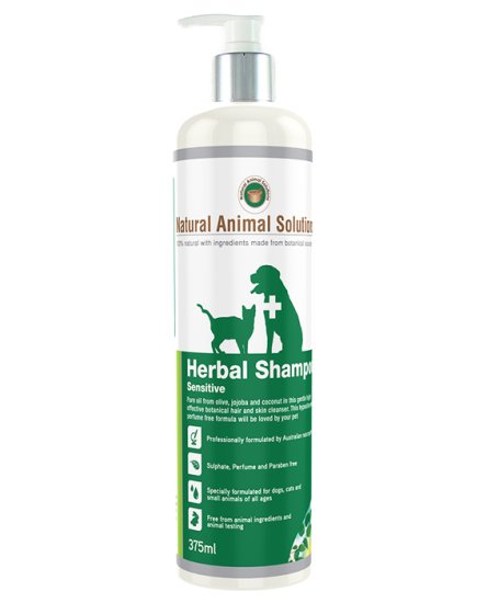 (image for) Natural Animal Solutions Herbal Sensitive Shampoo 375ml - Click Image to Close