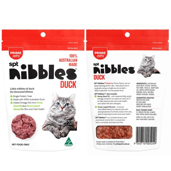(image for) Prime100 SPT Cat Nibbles 40g Duck - Click Image to Close