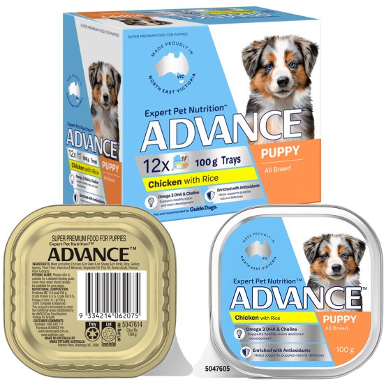 (image for) Advance Dog Wet 12X100g Puppy Chicken Rice - Click Image to Close