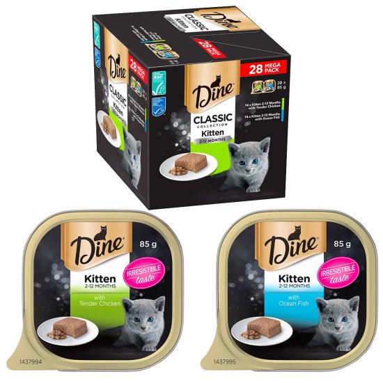 (image for) Dine Classic Collection 28x85g Mixed Kitten - Click Image to Close