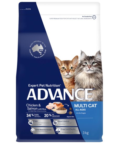 (image for) Advance Cat Adult Multi Chicken Salmon 3kg - Click Image to Close