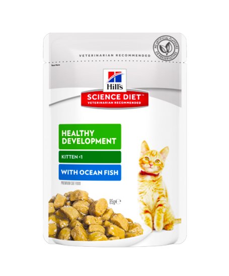 (image for) Hills SD Cat Wet Pouches 12X85G Kitten Ocean Fish - Click Image to Close
