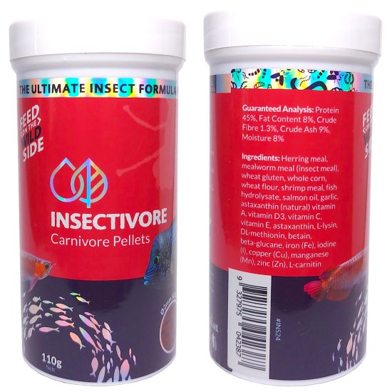 (image for) Insectivore Carnivore Pellets Large 110g - Click Image to Close
