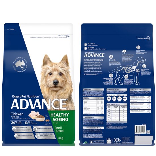 (image for) Advance Dog Adult Small Breed Ageing Chicken 3kg - Click Image to Close