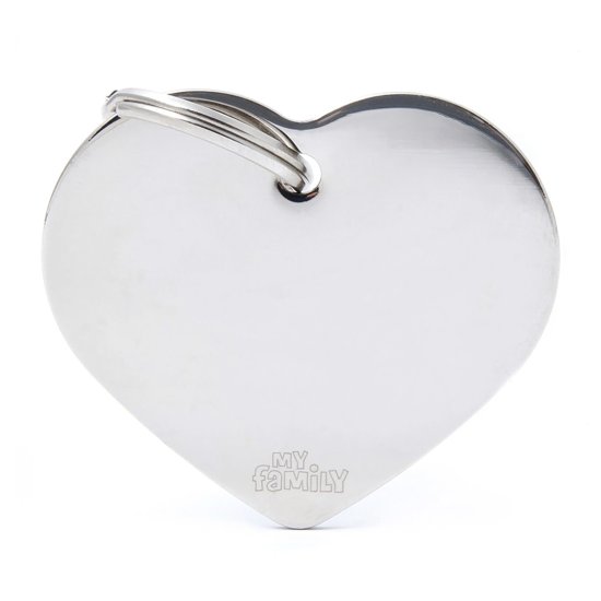 (image for) MYF Tag Basic Heart Chrome Large - Click Image to Close
