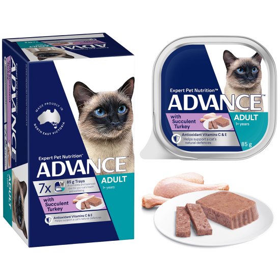 (image for) Advance Cat Wet Multipack 7x85g Adult Succulent Turkey - Click Image to Close