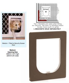 (image for) Petway Security Pet Door Medium Brown