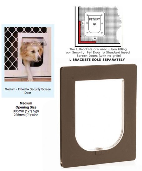 (image for) Petway Security Pet Door Medium Brown - Click Image to Close