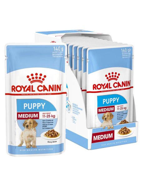 (image for) Royal Canin Dog Wet 10x140g Medium Puppy - Click Image to Close