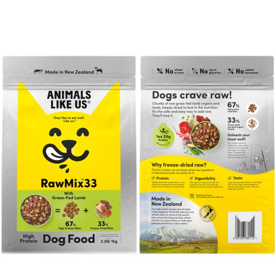 (image for) Animals Like Us Dog RawMix33 2kg With Lamb - Click Image to Close
