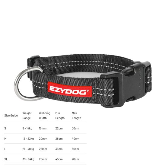 (image for) Ezydog Essential Collar Adjustable XL Black - Click Image to Close
