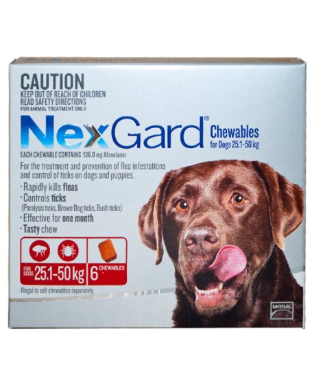 (image for) NexGard Chews Large 25-50kg 6Pack - Click Image to Close