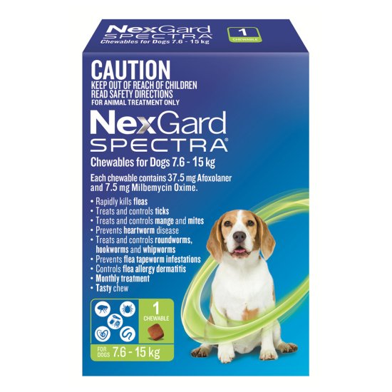 (image for) NexGard Spectra Chews For Dogs Medium 7.6-15kg 1Pack - Click Image to Close