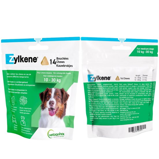(image for) Zylkene for Dogs Calm Relax Medium 10-30Kg 14 Chews - Click Image to Close