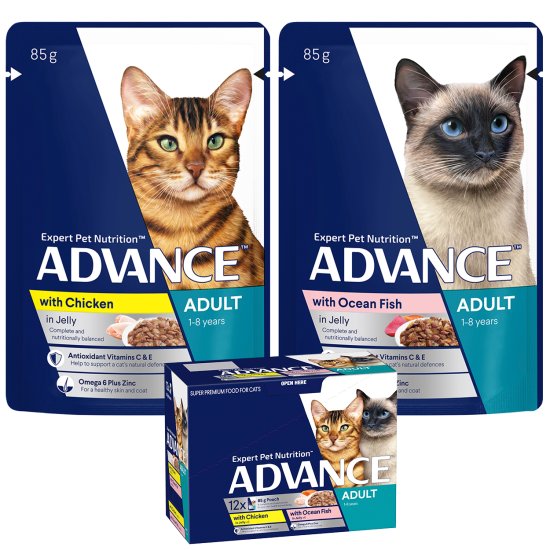 (image for) Advance Cat Wet 12x85g Jelly Multi Pack - Click Image to Close