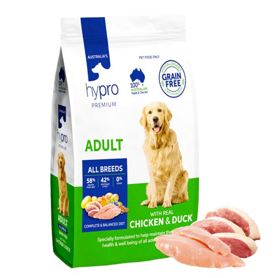 (image for) Hypro Premium GF Dog Adult Chicken Duck 9kg - Click Image to Close