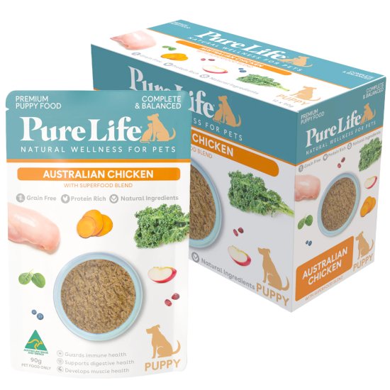 (image for) PureLife Dog Wet 12x90g Puppy Chicken - Click Image to Close