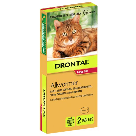 (image for) Drontal Allwormer for Cats 6kg Tablet 2Pack - Click Image to Close