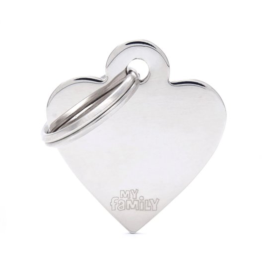 (image for) MYF Tag Basic Heart Chrome Small - Click Image to Close