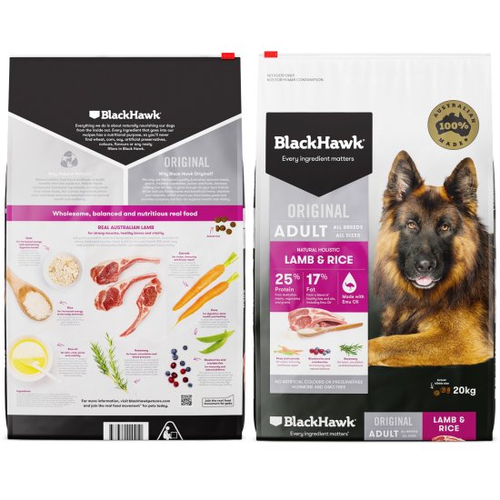 (image for) Black Hawk Dog Food Adult Lamb and Rice 20kg - Click Image to Close